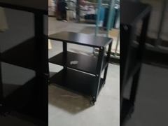 회전한 휠 조정할 수 있는 저장 셀프와 3 층 금속 강재 랙