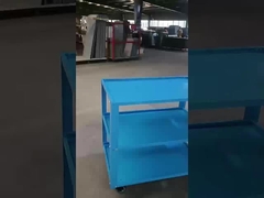 회전한 휠 조정할 수 있는 저장 셀프와 3 층 금속 강재 랙